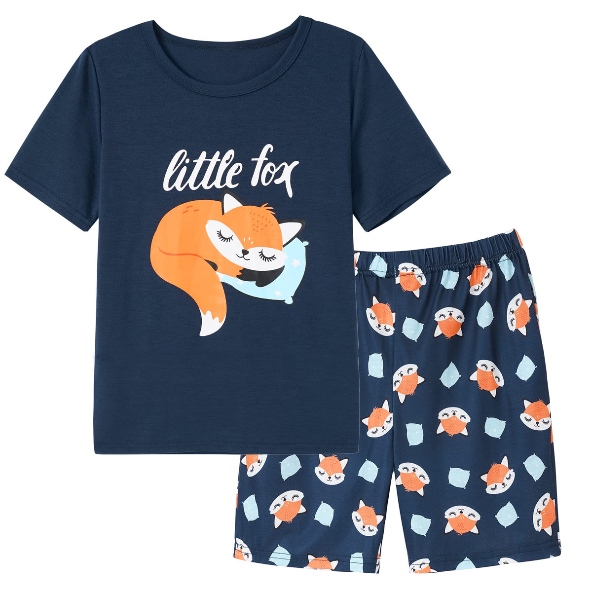 Vopmocld Big Girls Summer Pajama Shorts Sets Cute Sleepwear Nighty Cotton