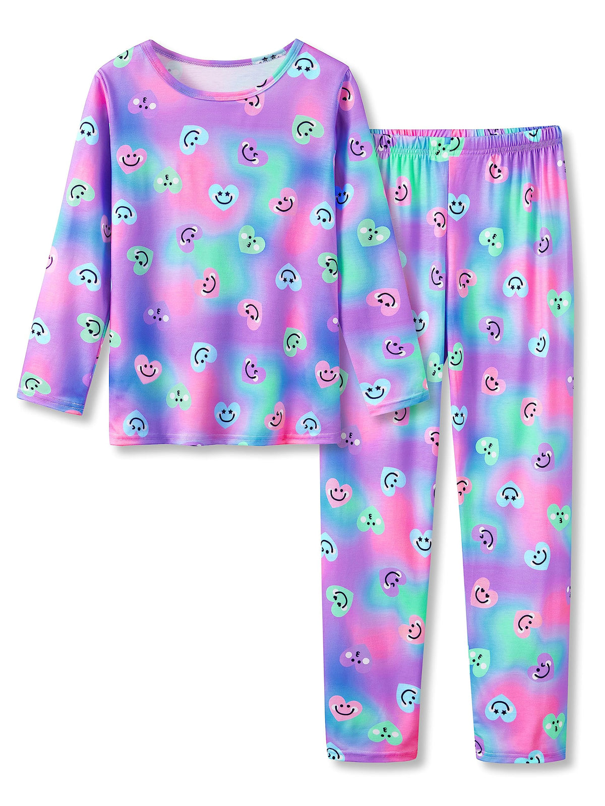 Tebbis Girls Long Sleeve Pants 2 Piece Trendy Print Pajama Set Size 6-18