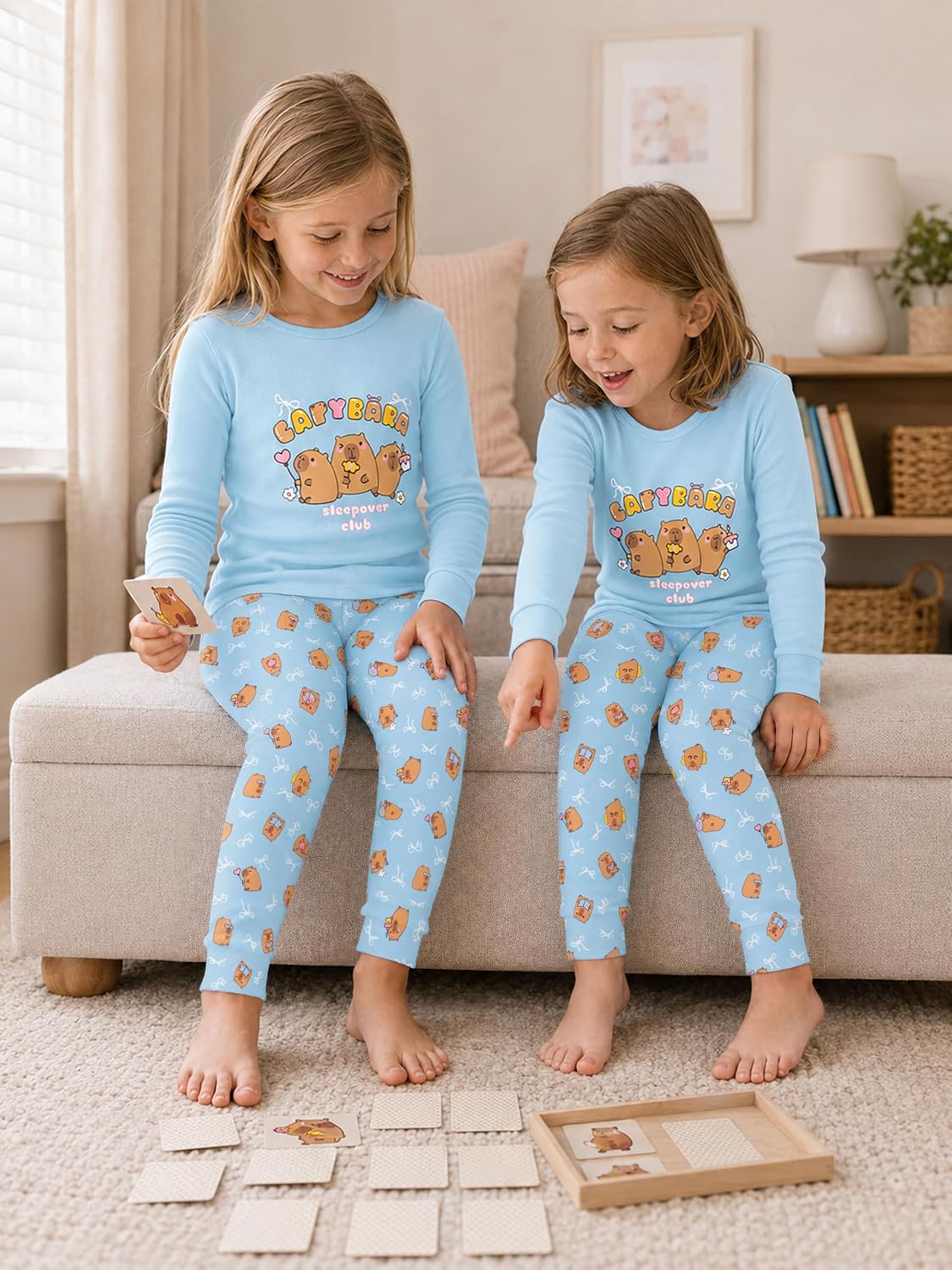 Topgal Girls Snug Fit Pajamas, 2-Piece Long Sleeve Set, Sizes 4T-14
