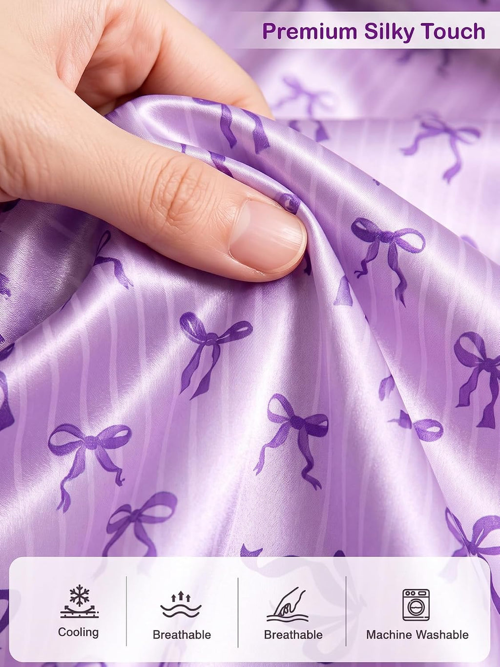 Basumee Girls Satin Pajamas Set, Silky Kids Sleepwear PJs for Teen 8-15Y