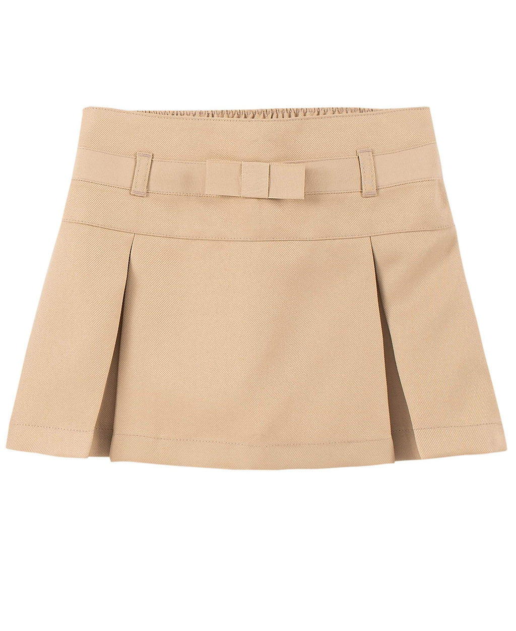 Nautica Girls' School Uniform Pleated Pull-on Scooter Skirt with Undershorts, Knit Waistband & Functional Pockets