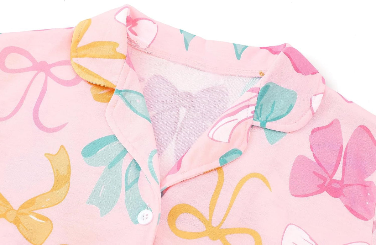 Topgal Girls Pajamas Cute Graphic Prints 2PC Button Up PJs Sizes 6-18