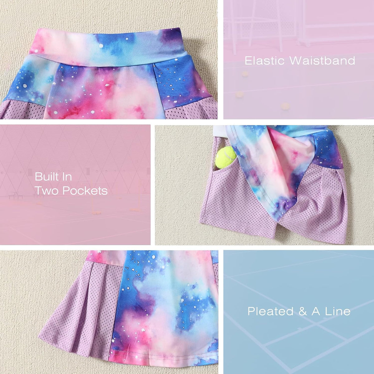 Neutocd Girls Tennis Skirt Skorts for Girls High Waisted Athletic Pleated Skirts with Shorts for Golf Pickleball Running