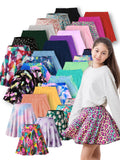 5 PCS Lettuce Trim Plain Skorts for Girls,High Stretch Girls' Skorts for Yoga,Dance&Sports for Birthday&Holidays