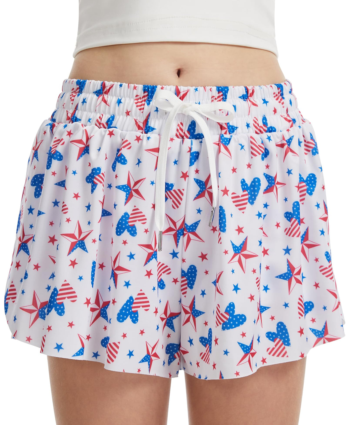 DOCUMO Girls Flowy Butterfly Shorts with Pockets 4-14Y