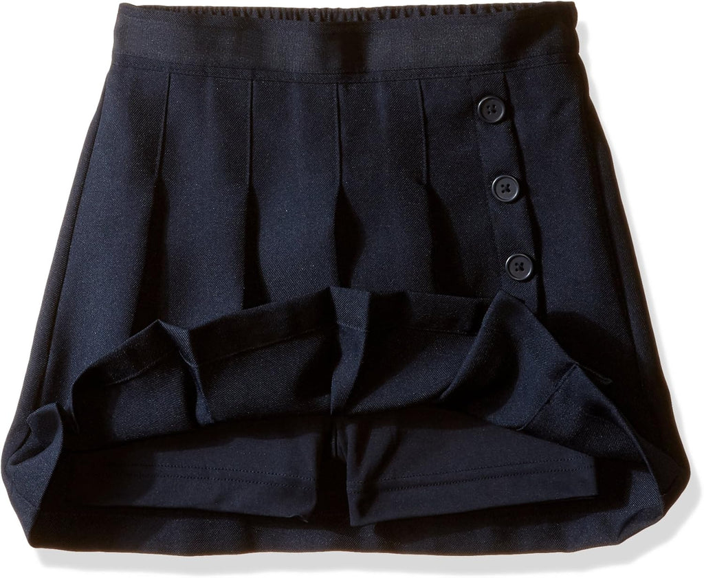 Nautica Girls' School Uniform Pleated Pull-on Scooter Skirt With Undershorts, Knit Waistband