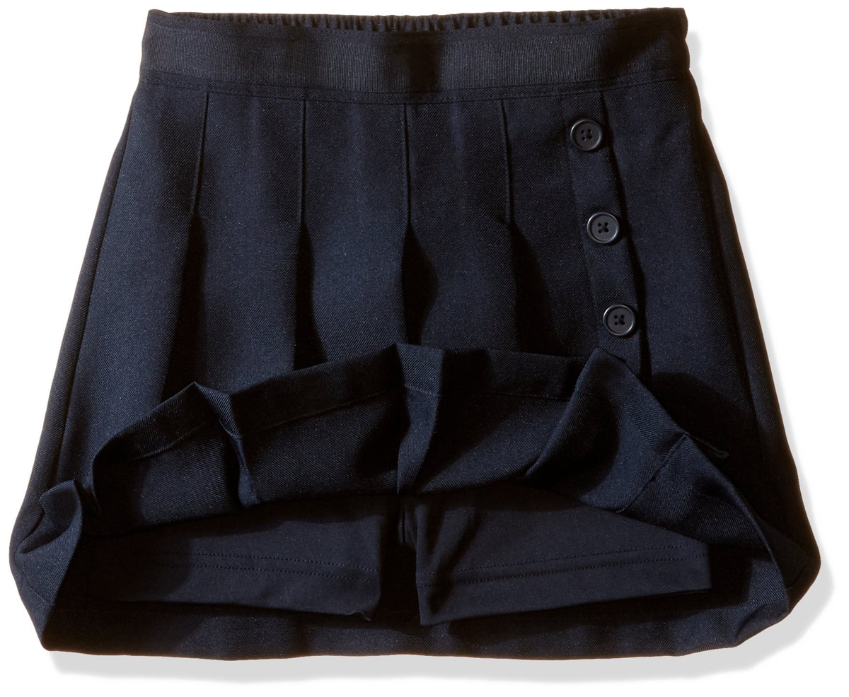 Nautica Girls' School Uniform Pleated Pull-on Scooter Skirt With Undershorts, Knit Waistband