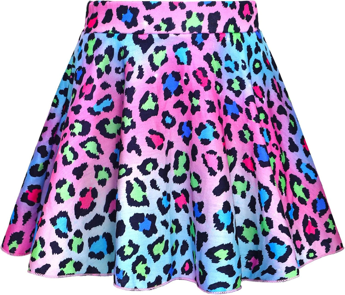 Girls Skorts Stretchy Cheer Skirts for Girls with Built-in Shorts