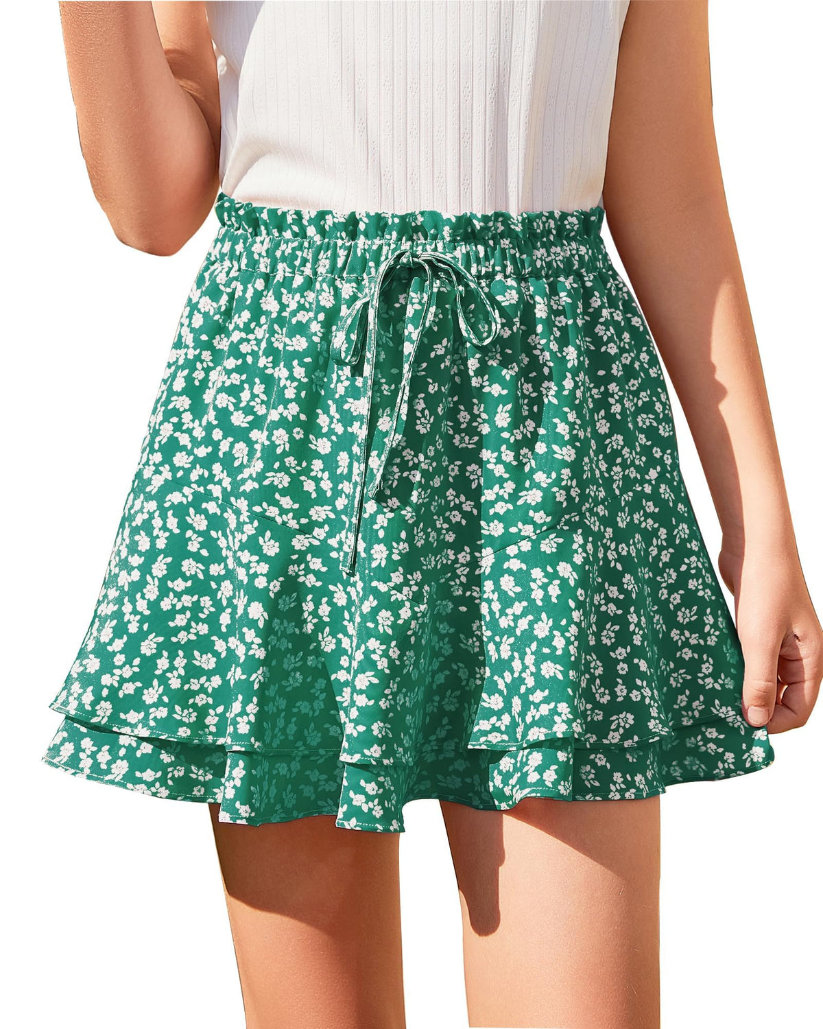 Girls Skorts Floral Skirt with Shorts for Summer Sizes 5-14
