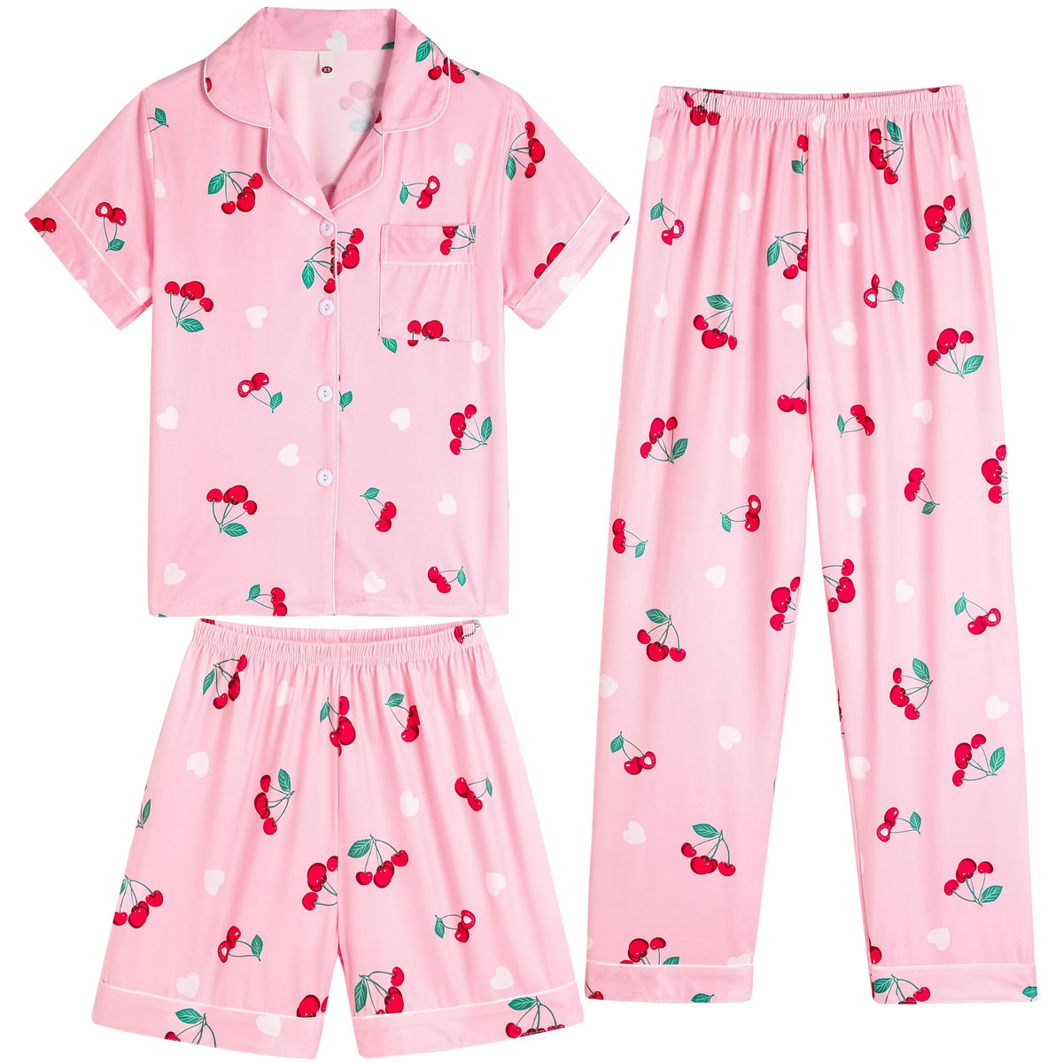 Vopmocld Girls Pajama Sets 3pcs Button Down Sleepwear For Teens 8-18 Years