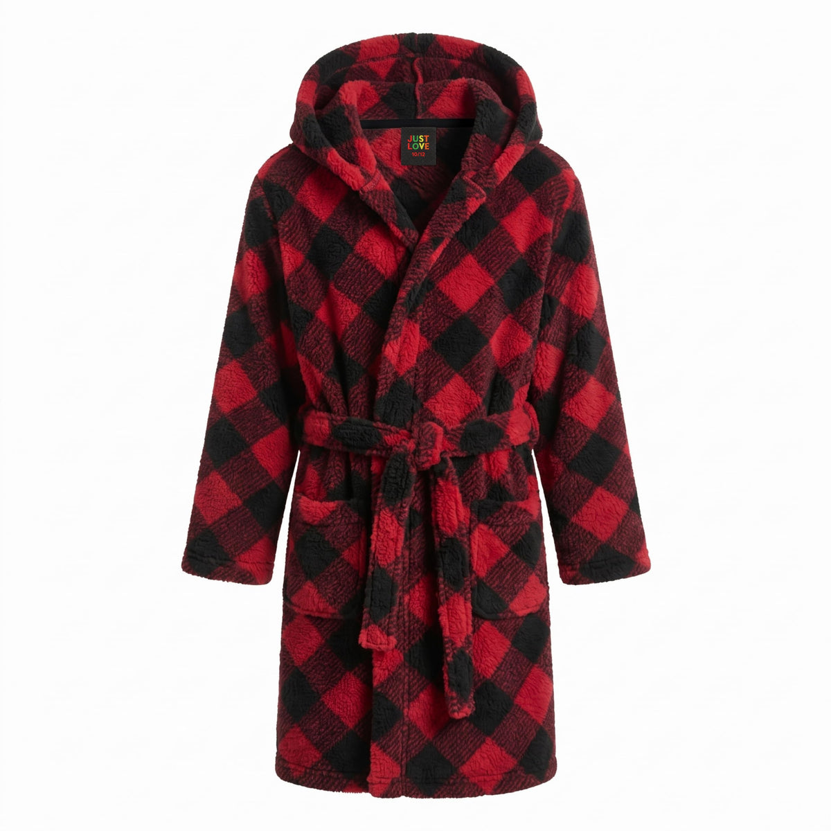 Just Love Girls' Plush Hooded Robe, Soft Printed Fleece Bathrobe