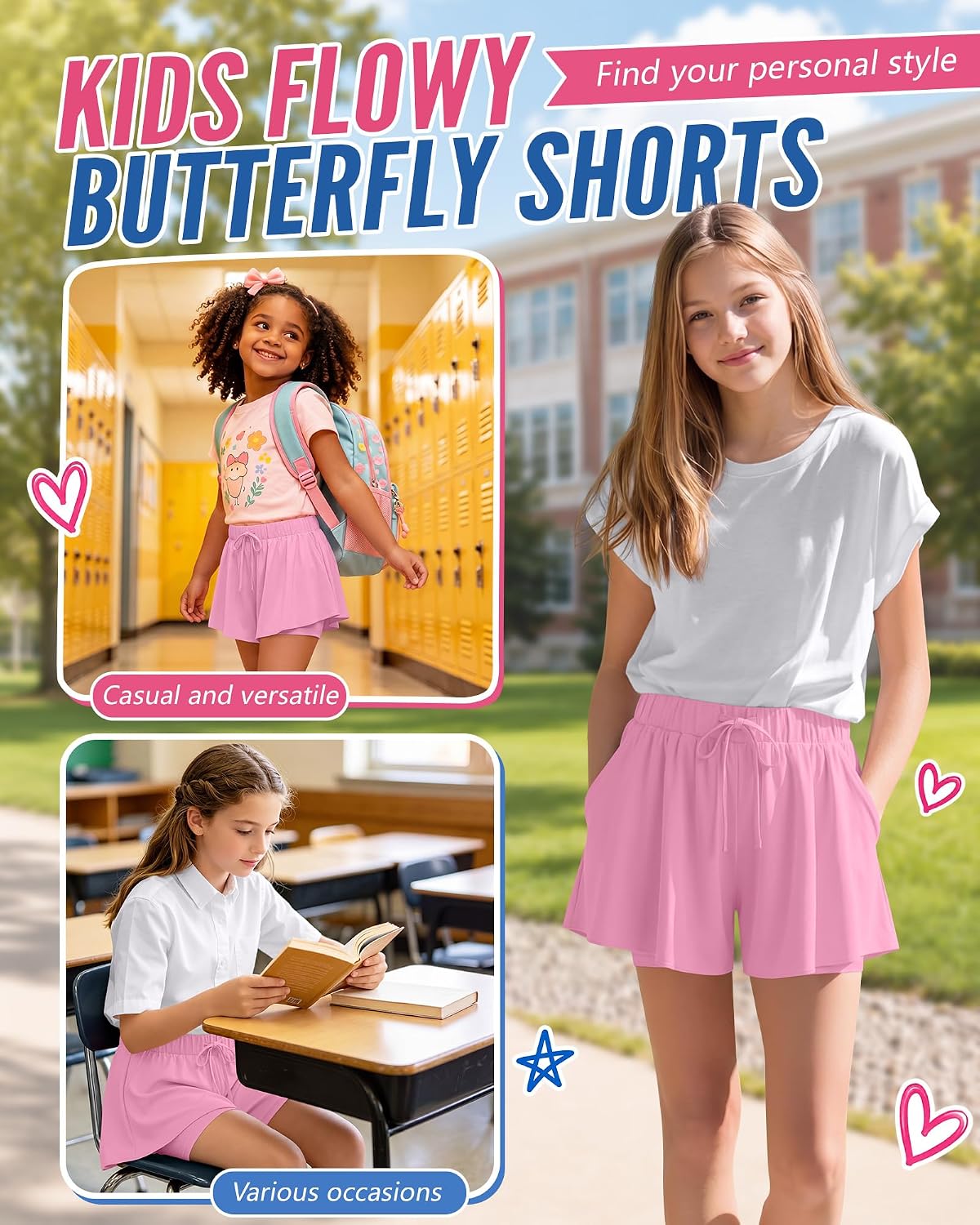 Girls Flowy Shorts Back to School