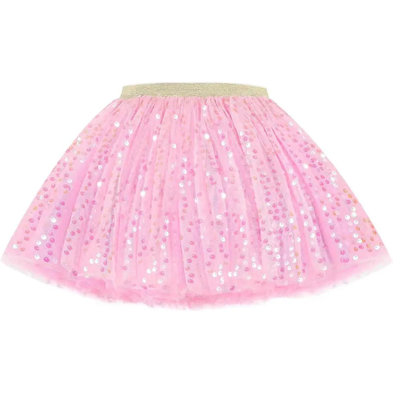 F-CPA03 Toddler Girls' Polyester Sequin Tulle Tutu Skirt - Jazz Tap Dance Costumes, Birthday Party Fashion Clothes