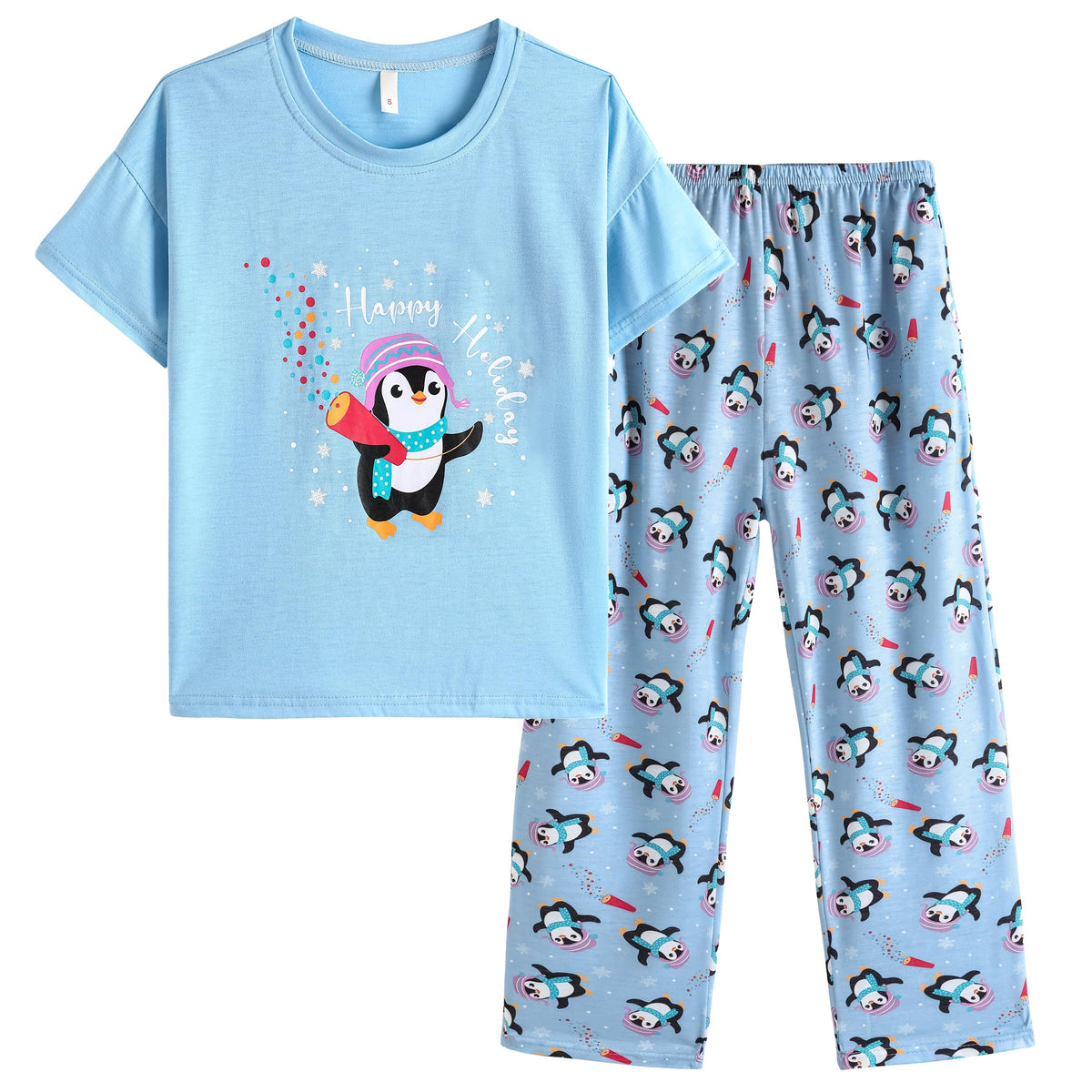 Vopmocld Big Girls' Short Sleeve Long Pant Pajama Sets 2PCS Teens Sleepwear