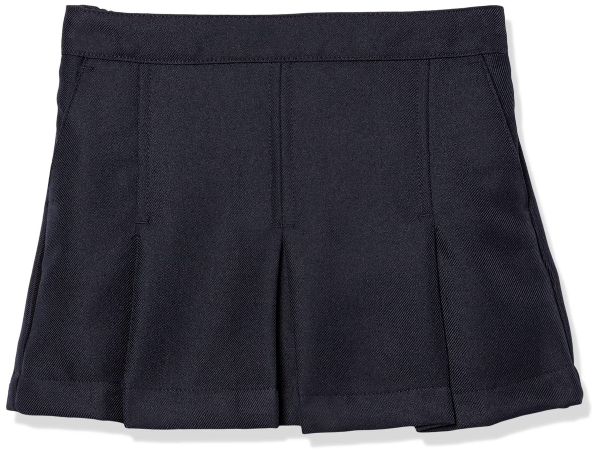 Nautica Girls' School Uniform Pleated Pull-on Scooter Skirt With Undershorts, Knit Waistband
