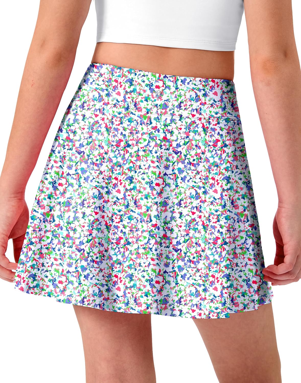 Girls Tennis Skirt with Pockets Pleated Athletic Skort Kids Golf Running School Uniform 2-in-1 Skirts Size 5-15Y