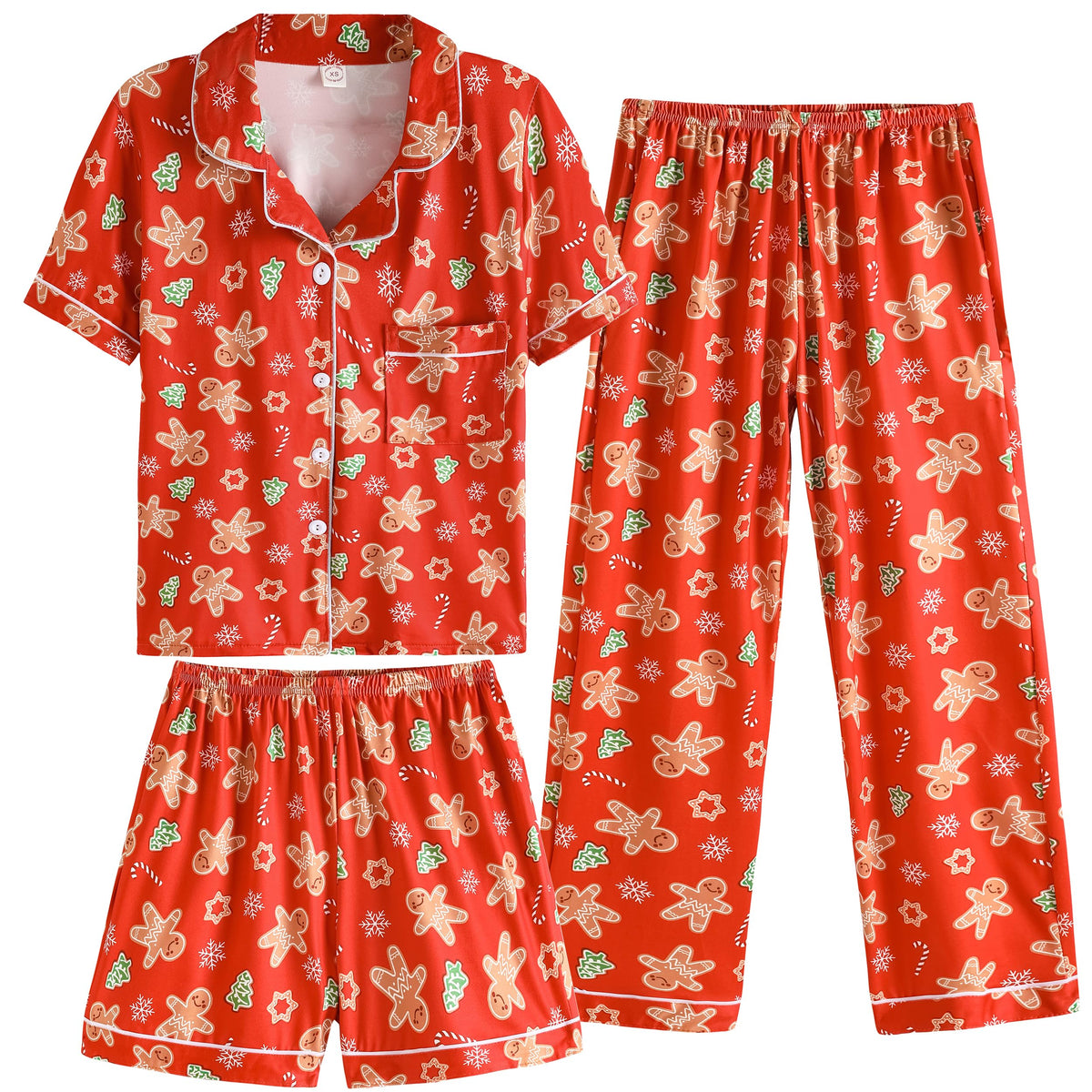 Vopmocld Girls Pajama Sets 3pcs Button Down Sleepwear For Teens 8-18 Years