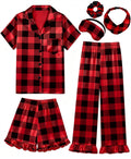 Kids Silk Pajamas Girls Satin Pajamas 3 Pcs Ruffle Girls Pjs Set