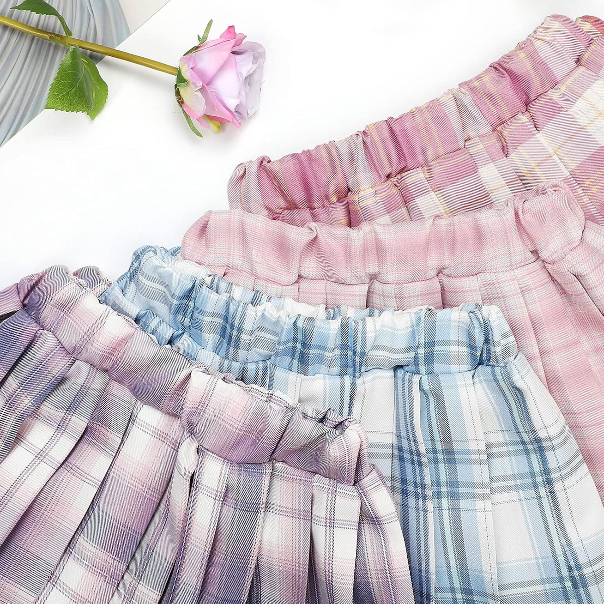 KEREDA Girls Pleated Mini Skirt High Waist Tennis School Uniform Skirts