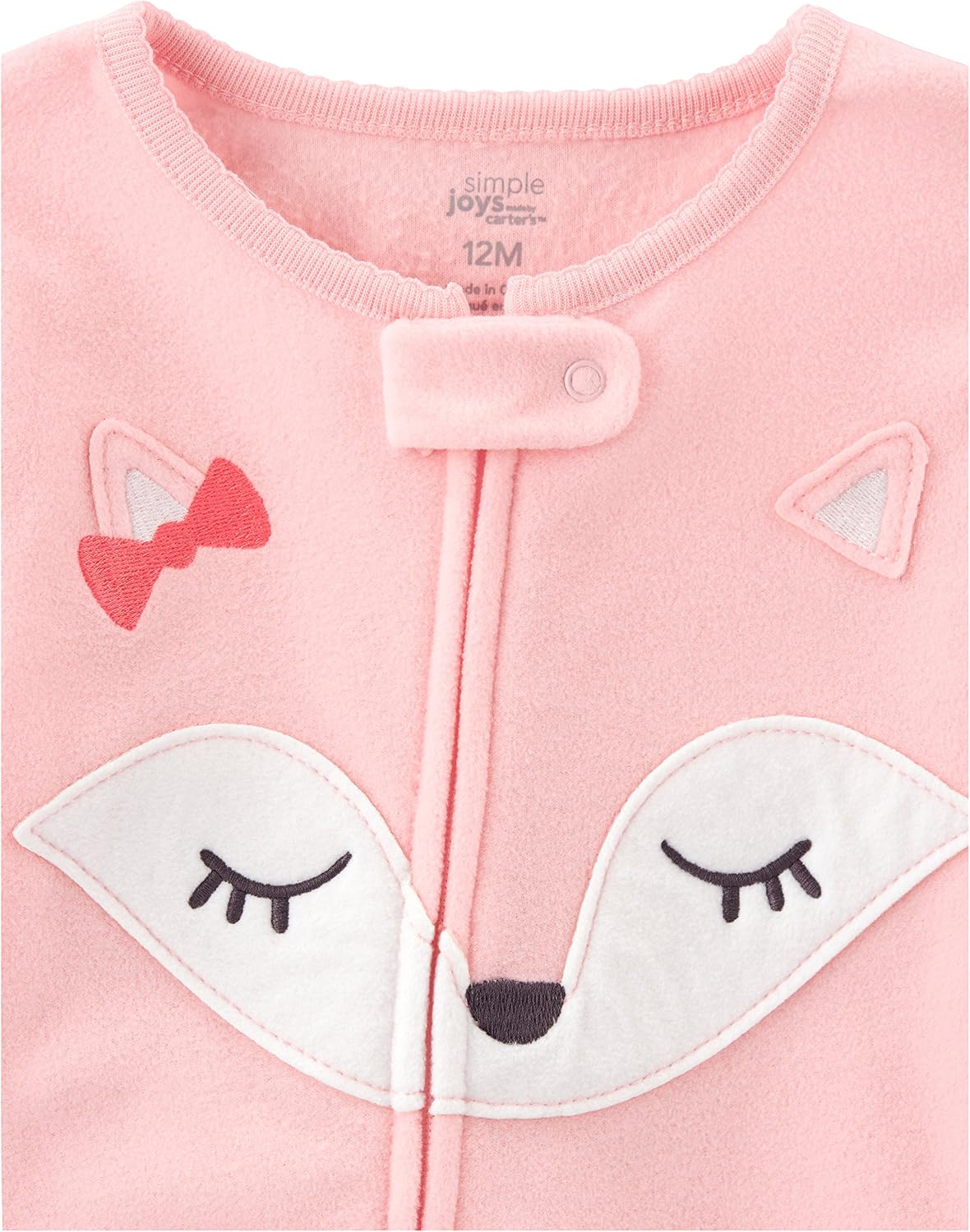 Simple Joys by Carter's Girls Loose-Fit Flame Resistant Fleece Footed Pajamas
