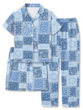 Topgal Girls 3PC Bow Puppy Pajamas, Button Up Short Sleeve PJs, Sizes 6-18