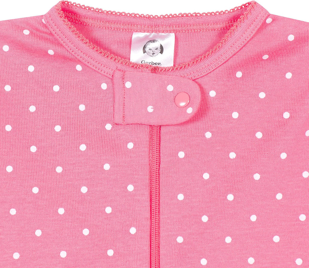 Gerber Baby Girls 2-Pack Footed Pajamas