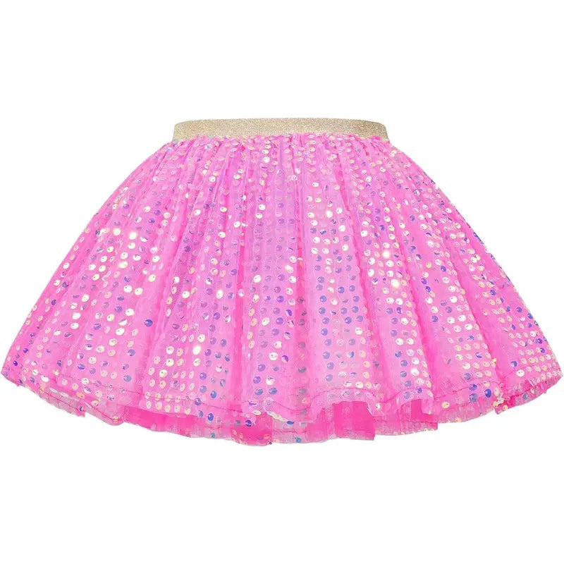 F-CPA03 Toddler Girls' Polyester Sequin Tulle Tutu Skirt - Jazz Tap Dance Costumes, Birthday Party Fashion Clothes