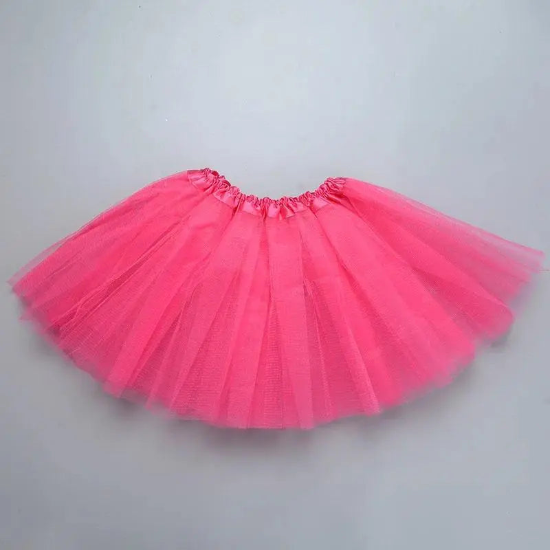 Girl Elastic Ballet Dancewear Tutus Mini Skirt For Birthday Party Dance 3 Layer Tulle Tutu Skirt for Kids Princess 2-8Y Girls