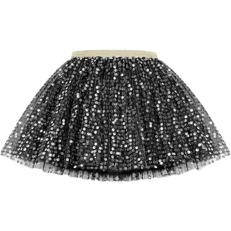 F-CPA03 Toddler Girls' Polyester Sequin Tulle Tutu Skirt - Jazz Tap Dance Costumes, Birthday Party Fashion Clothes