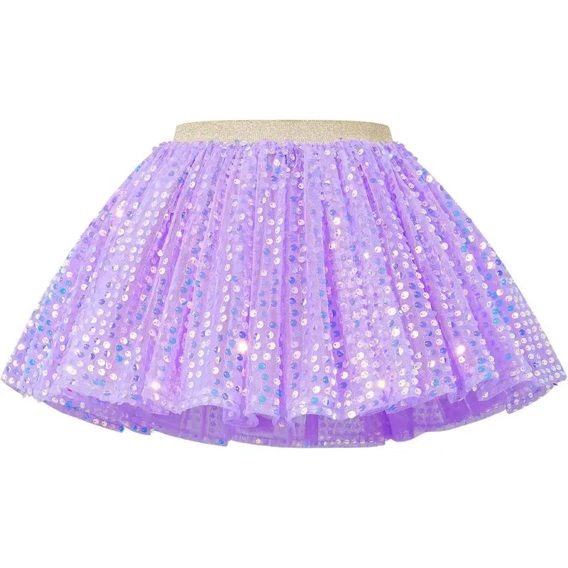 F-CPA03 Toddler Girls' Polyester Sequin Tulle Tutu Skirt - Jazz Tap Dance Costumes, Birthday Party Fashion Clothes