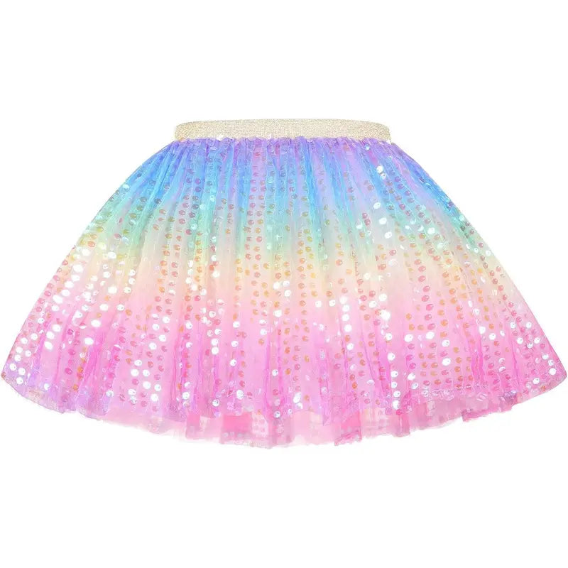 F-CPA03 Toddler Girls' Polyester Sequin Tulle Tutu Skirt - Jazz Tap Dance Costumes, Birthday Party Fashion Clothes