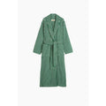 Organic Cotton Striped Bathrobe | Teal Green