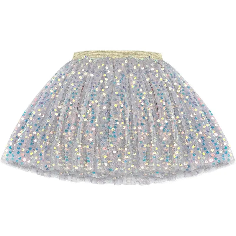 F-CPA03 Toddler Girls' Polyester Sequin Tulle Tutu Skirt - Jazz Tap Dance Costumes, Birthday Party Fashion Clothes