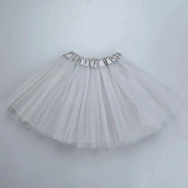 Girl Elastic Ballet Dancewear Tutus Mini Skirt For Birthday Party Dance 3 Layer Tulle Tutu Skirt for Kids Princess 2-8Y Girls